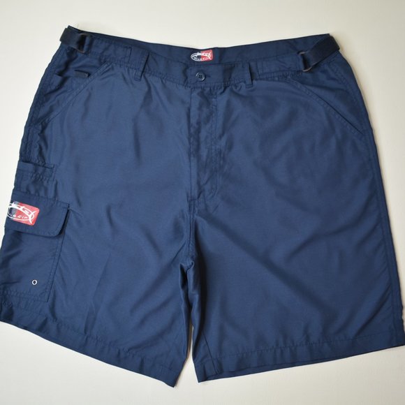 BLUEFIN Sz 38 Mens NAVY Blue FISHING Outdoors Sports LIGHTWEIGHT Utility SHORTS - Picture 1 of 5